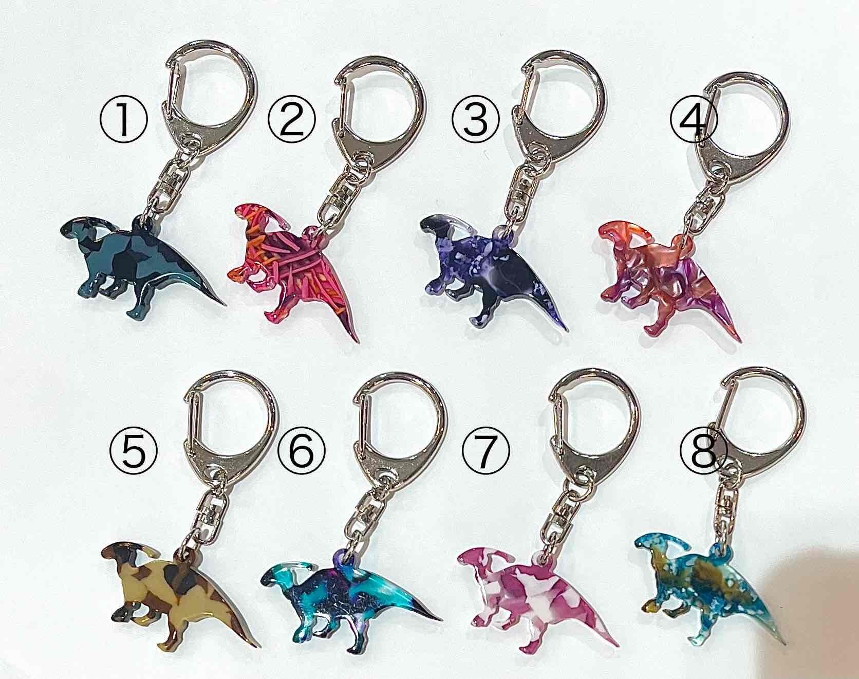 ☆恐竜キーホルダー☆パラサウロロフス 【メガネ産地福井～メガネ素材