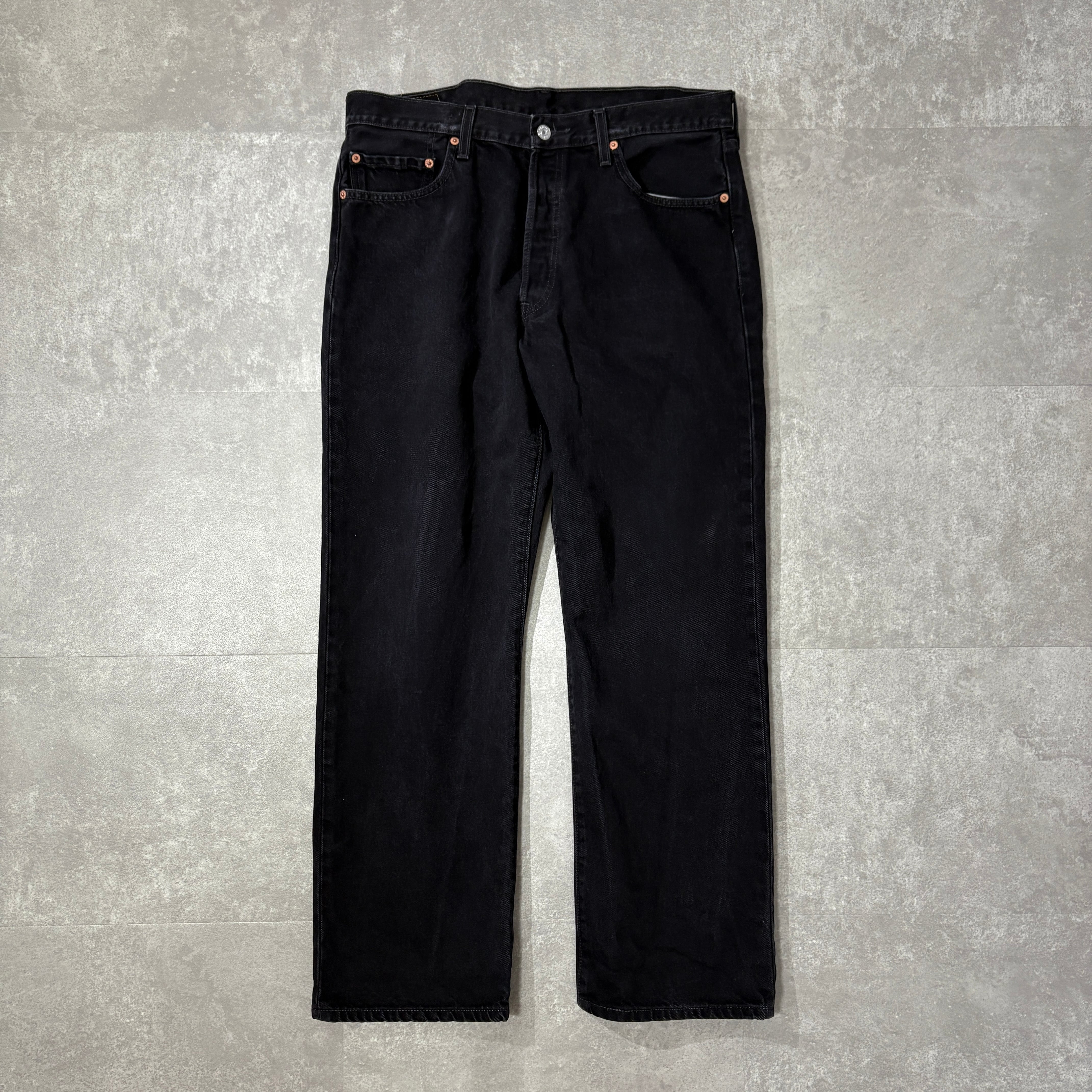 Levi's リーバイス 569 ブラックデニムパンツ ワイドストレート 後染め