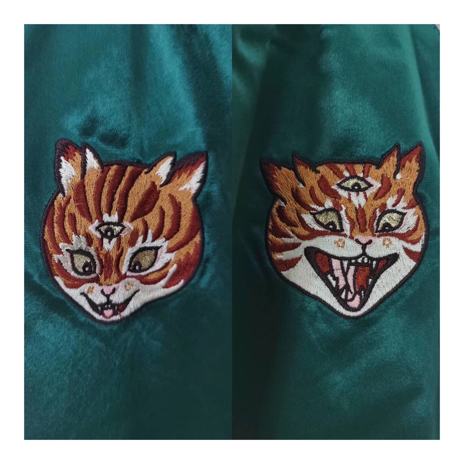 【RAIF ADELBERG】猫　虎　刺繍　スタジャン　ジャケット