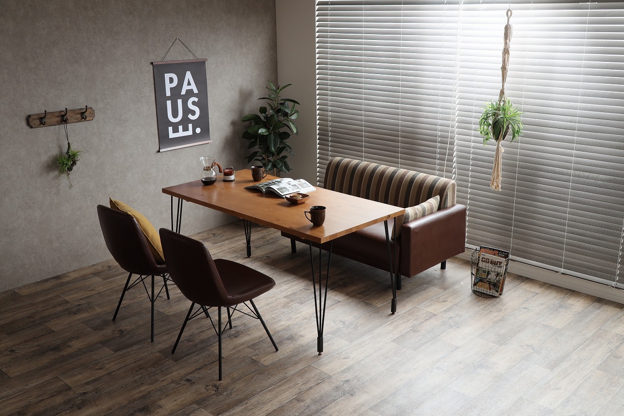 【2人掛け】 Trent ストライプベンチソファ