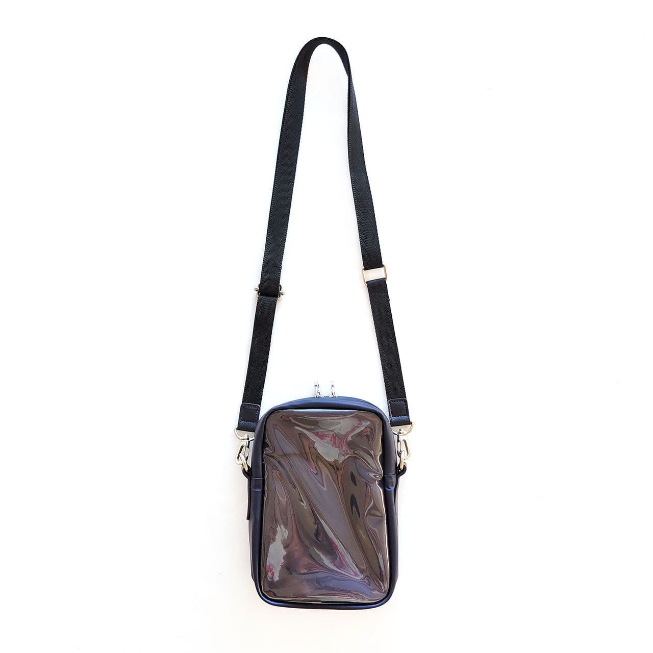 NAVY】クロスボディバッグ L（レザープレート）※シルバー金具 | EMILYSSA