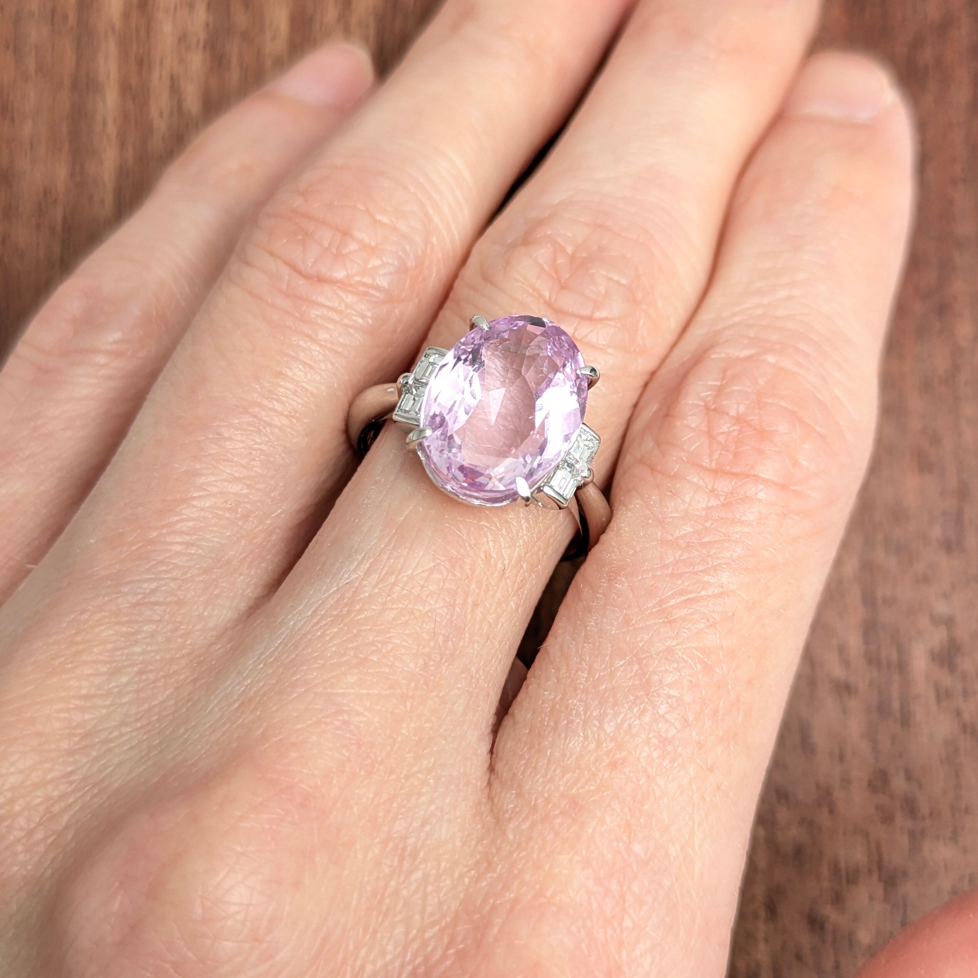 Pt900ピンクサファイアリング(スリランカ産) 6.58ct D 0.28ct