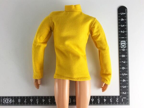 ドール服 1/6 男性用27 ストレッチ 長袖シャツ イエロー MCS0140 VG - 画像1