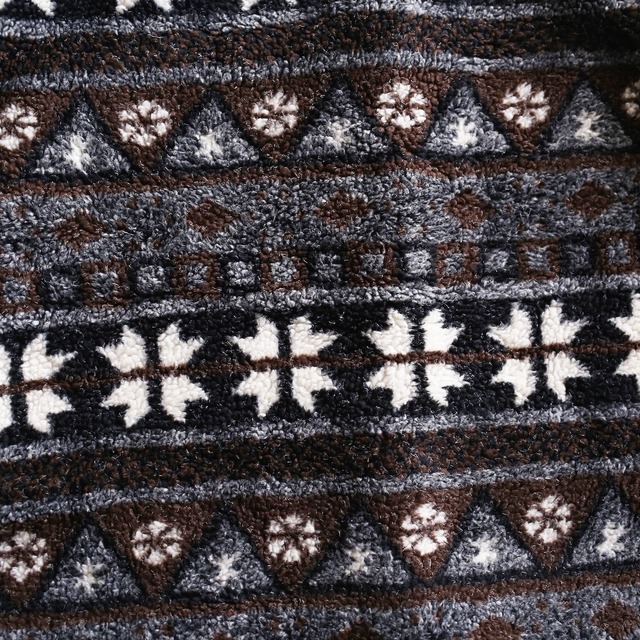nordic pattern boa fleece jacket 
