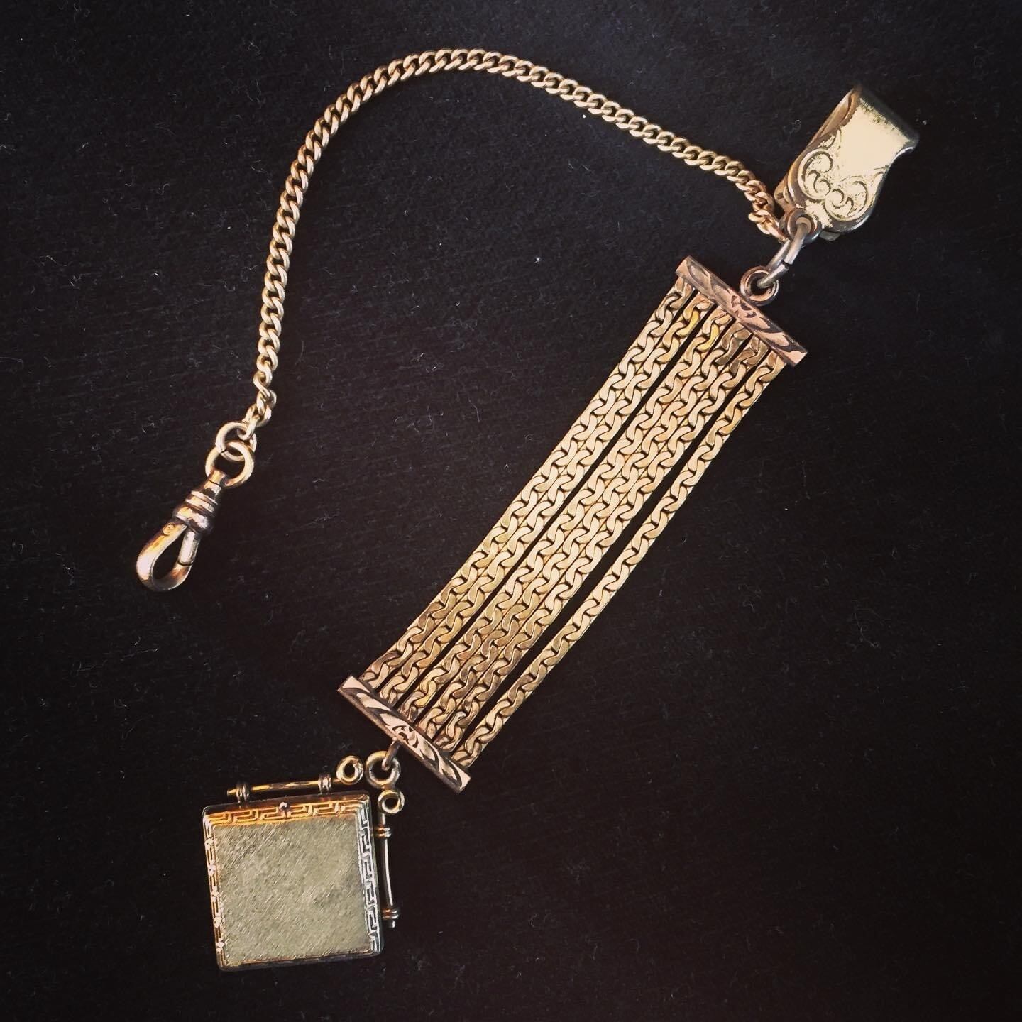 Pocket watch locket chain fob