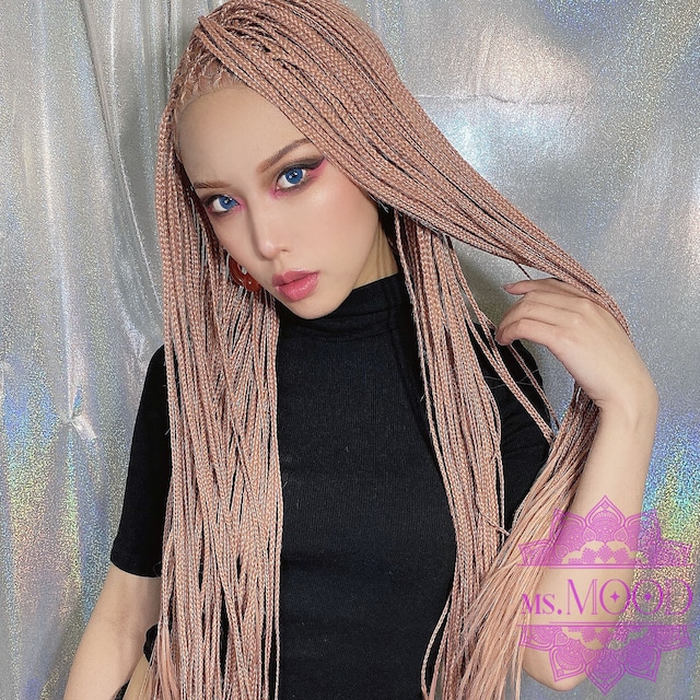 レースフロント ベージュカラー フルブレイズウィッグ