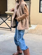 【新作5%OFF・3日間】High-neck Fur Vest_2colors