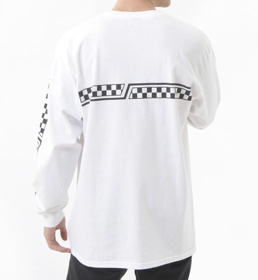 VANS (バンズ) M VANS CHECKER LINE L/STEE ロンT 長袖Tシャツ