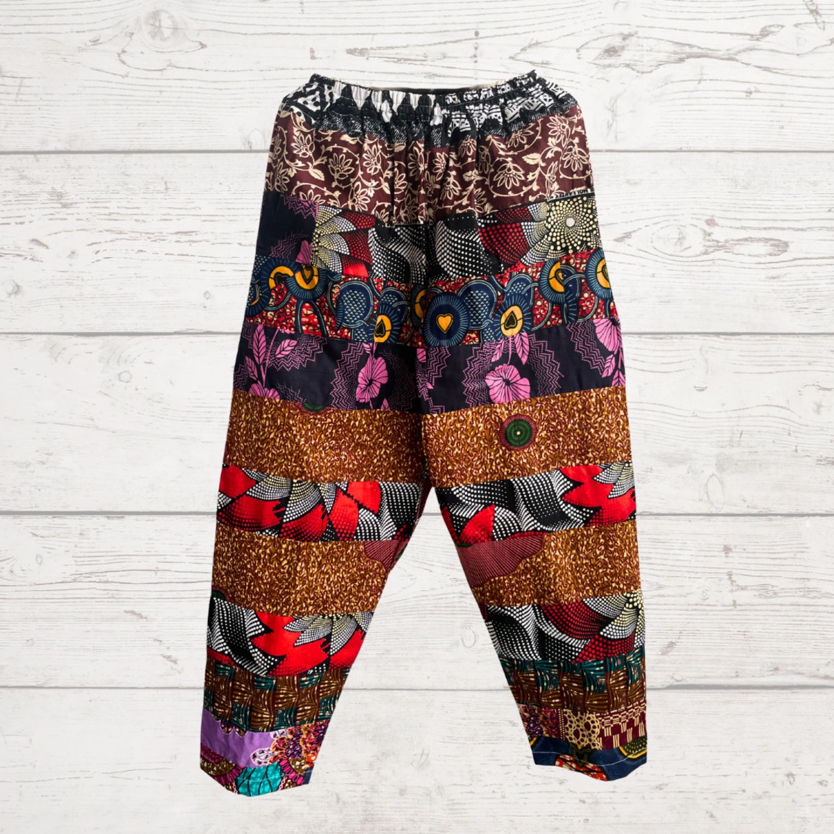 アフリカ布パッチワークパンツ - 5｜Unisex｜ギニア製 | 〈INUWALI