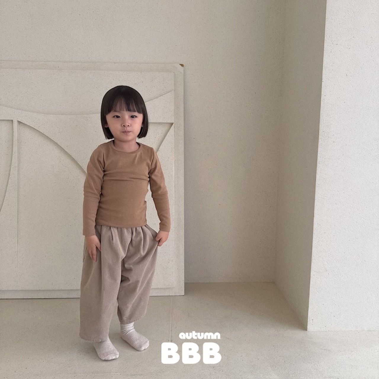 【Bella Bambina】オータムフィンガーパンツ  ベージュ 80~130cm - 3