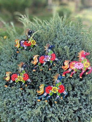 ペトリキフカ塗りのマグネット 2026/午年モデル　馬（Khomenko製作）