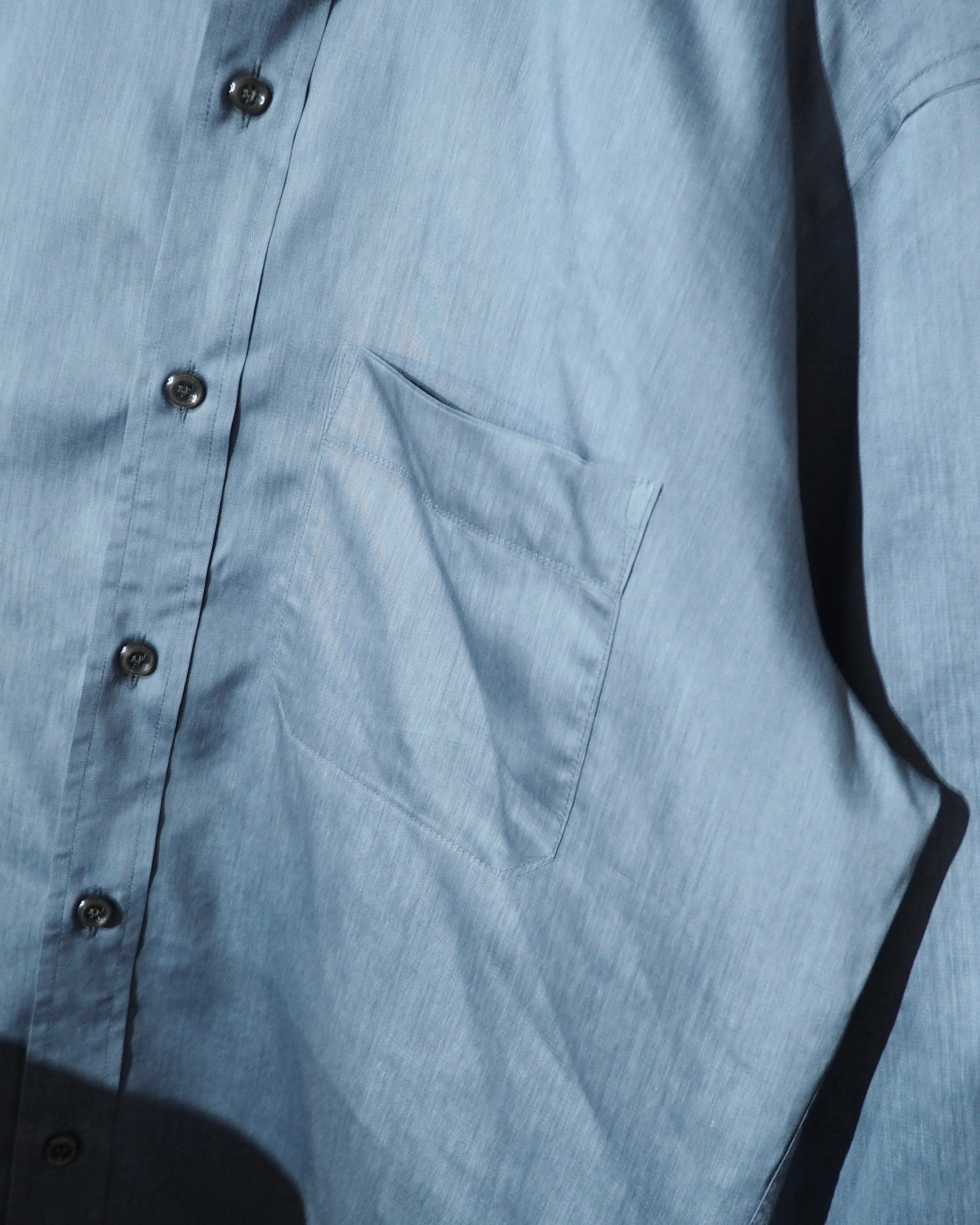 1980s " JUN MEN " Beautiful Glossy Dark gray Color vintage loose Dress shirt