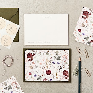 【グリーティングカード6枚セット】6pk Notecards In Pressed Floral Print