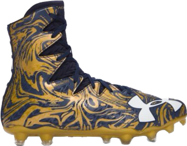 UA HIGHLIGHT MC LUX ネイビー・メタリックゴールド 限定ノートルダムカラー アメフト スパイク
