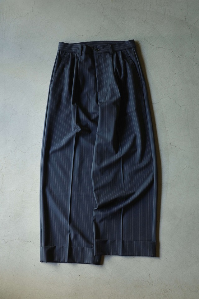 RL 【VB SEMI WIDE TUCK SLACKS -Navy Pin Stripe-】
