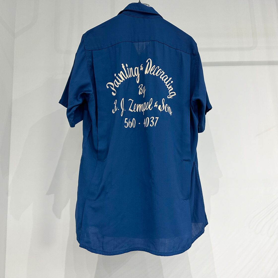 USED】50s vintage ボーリングシャツ King Louie 半袖 ブルー S 