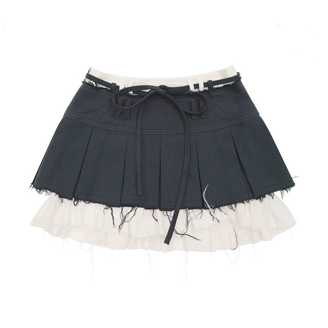 [CFIERCE] Damage Pleated Skirt