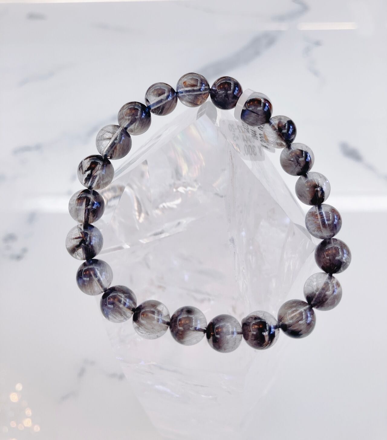 プラチナクォーツ(ブルッカイトインクォーツ) 9mm 20cm =自己変革を助ける= 44-1-1