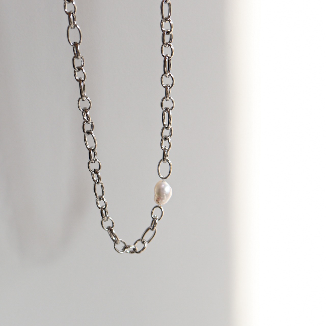 11/14(金)21時新作発売*stainless pearl chain necklace