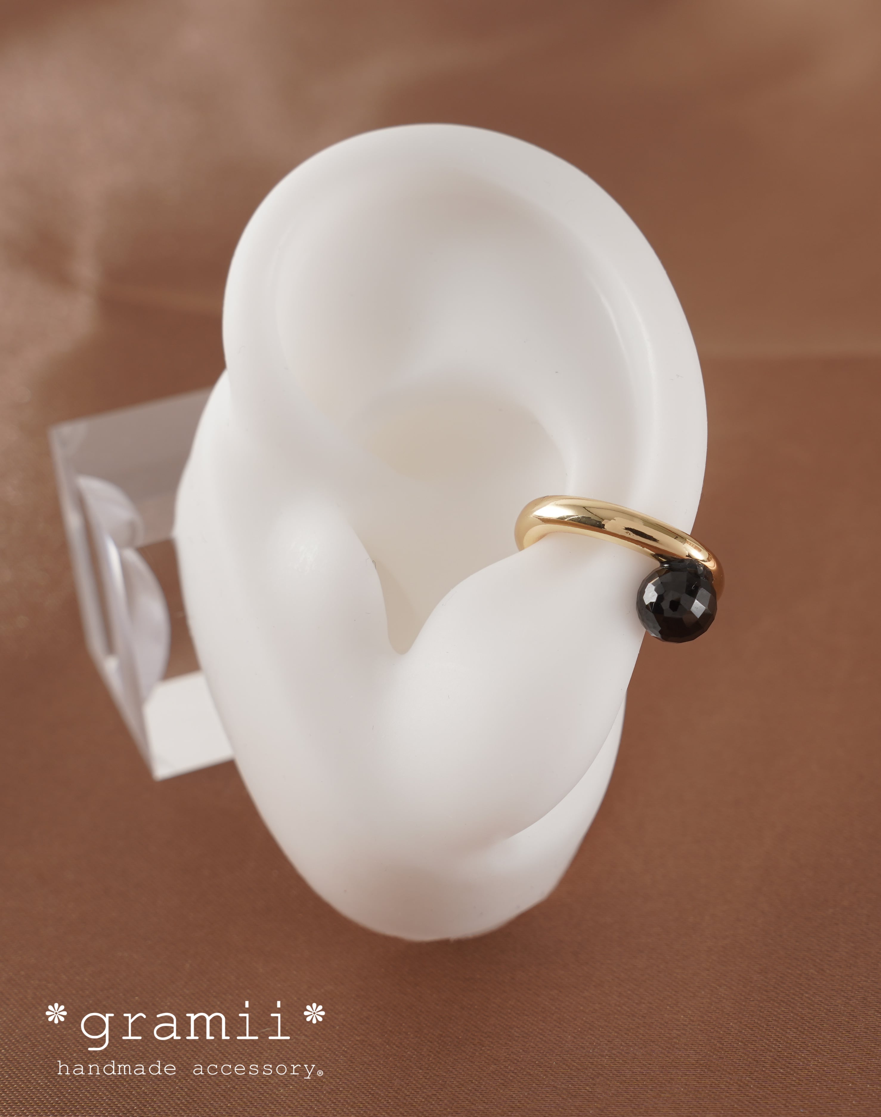 ROIROM本多大夢さま 衣装協力】black spinel earcuff | ＊gramii＊