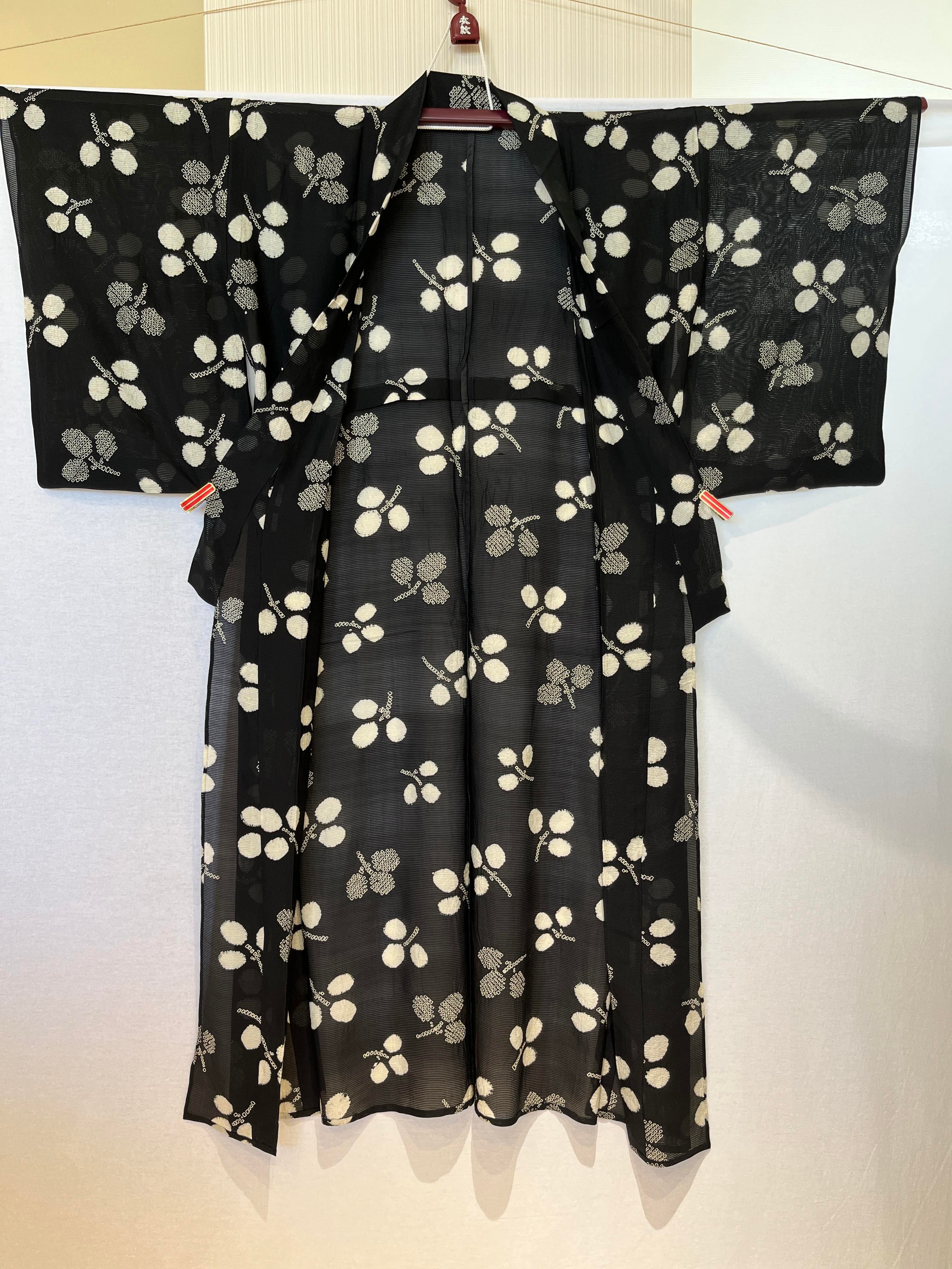 2182 アンティーク 夏用 絽 小紋 2182 アンティーク 夏用 絽 小紋 Antique Ro Komon Kimono for summer