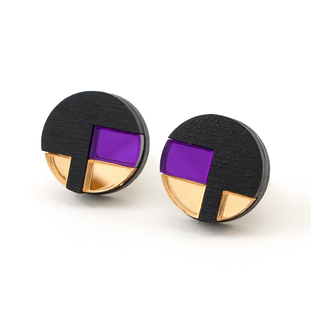 MYSTIC FORMS  FORM067 NUT Stud Earrings - Purple