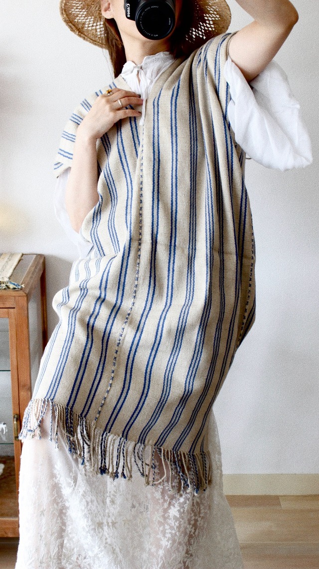 Re; project / 【Blue】 Hemp Kaften Dress