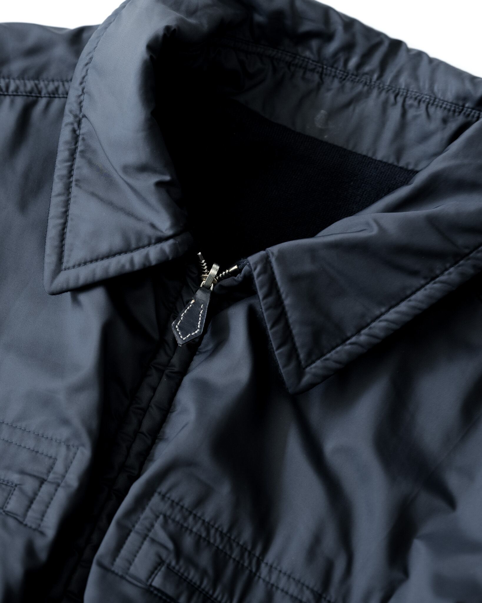 90's] Hermès Reversible Cashmere Jersey × Nylon Zip Jacket