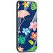 Jenny Desse iPhone 7 / iPhone 8 ケース カバー 背面強化ガラスケース  背面ガラスフィルム シリコンハイブリッドケース 対応 sim free 対応 トロピカル・ネイビー