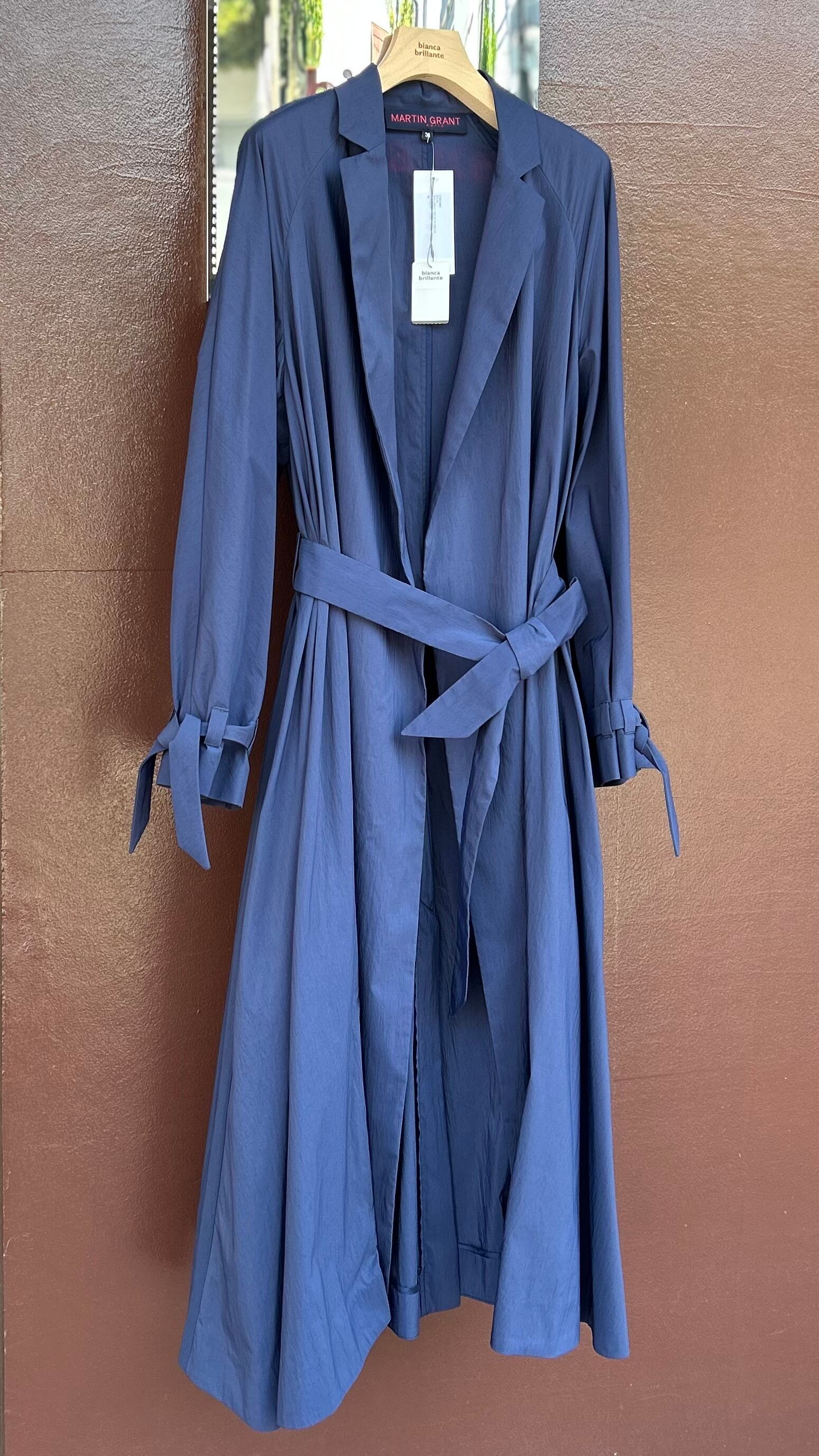 MARTIN GRANT -Wrap Trench Coat- :NAVY,