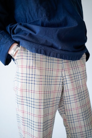 【1970s】"M.Epstein" Cotto Polyester Piad Pattern Trousers / 866