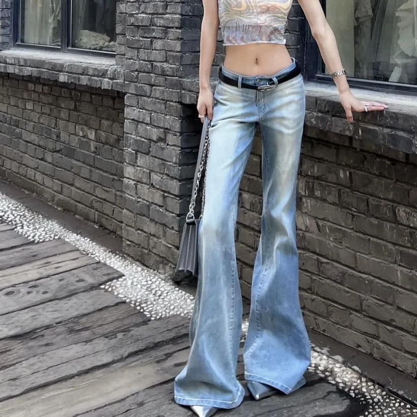 vintage d.i.a ローライズ ブーツカット シルバーラメデニム 送料無料】パンツ 春と秋のリトルタイ ブーツカット ジーンズ