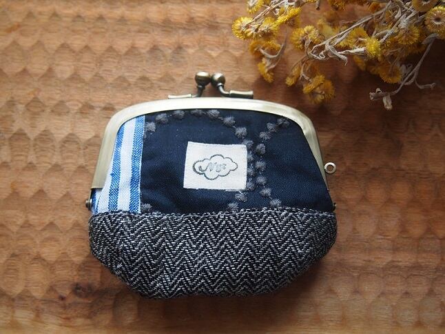 がまぐちポーチ【電磁波シールドメッシュ入り】