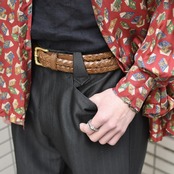 70's~ western boots cut pants black