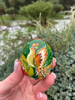 ペトリキウカ塗りのイースター・エッグ 7cm　ホメンコ作