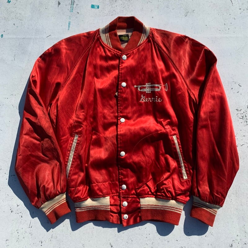 40's satin jacket ビンテージ スタジャン サテン-