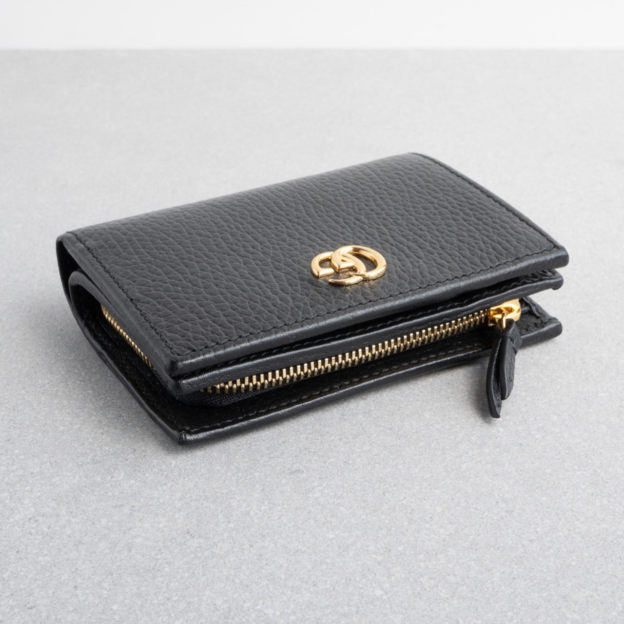 グッチ ダブルG スモールウォレット ブラック レザー AW25