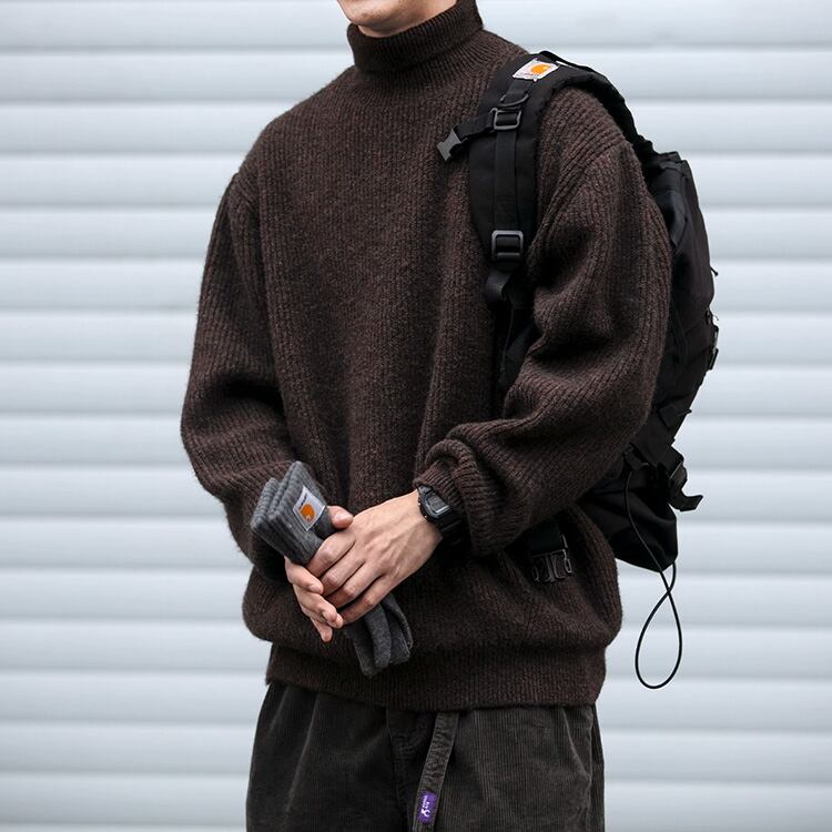 ★ANTI-PILLING TURTLENECK PLAIN SWEATER　　A0881