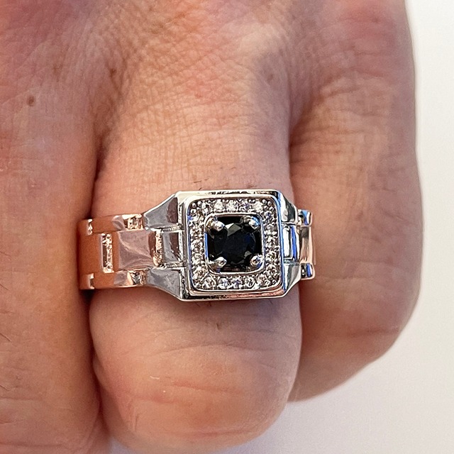 リング ブラック クリスタル ジルコニア Cz チェーン ピンクゴールド メンズ 指輪 ちゅらネット にふぇーでーびる リング ブラック クリスタル ジルコニア Cz チェーン ピンクゴールド メンズ 指輪 ちゅらネット にふぇーでーびる