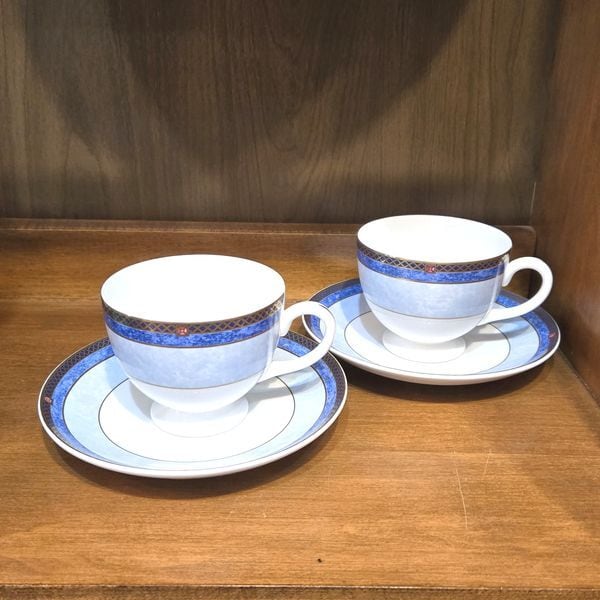 お値下げ　ウエッジウッド ブルーコーヒーセット ウエッジウッド カップ＆ソーサー 2客セット バレンシア ブルー