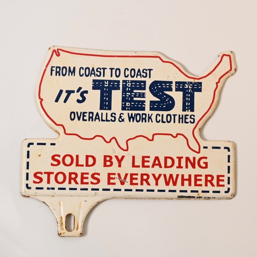 50's Vintage TEST OVERALLS Advertising Sign #2