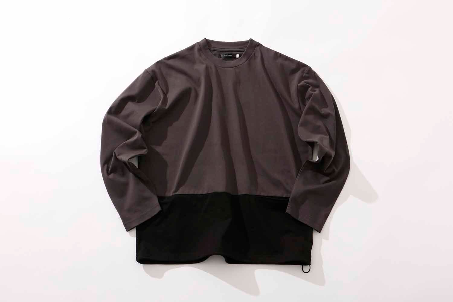 配色・パネル切り替え天竺 - ヘム切り替えポケット付きロンT