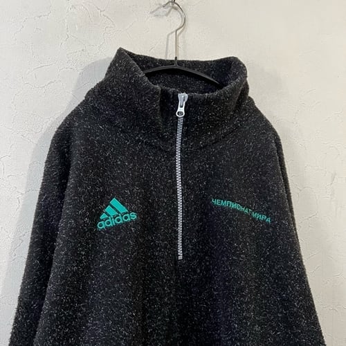 Gosha rubchinskiy　adidas　ゴーシャラブチンスキー　アディダス　ハーフジップフリース　ブラック　L【代官山k4】 |  ブランド古着Brooch powered by BASE