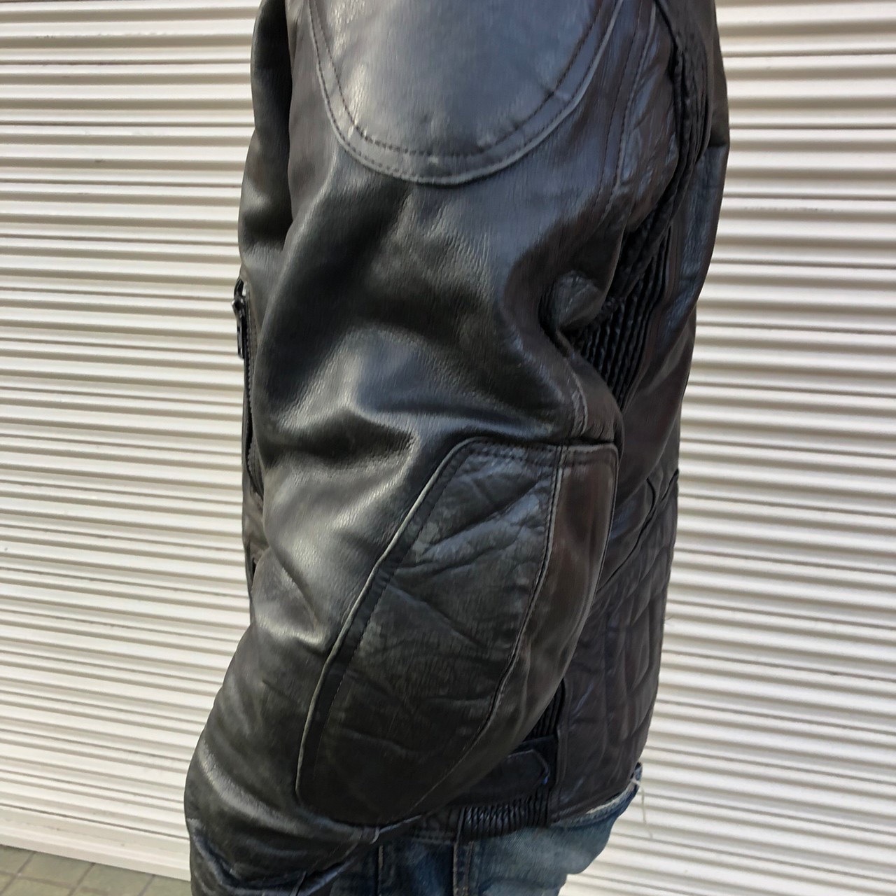 80s Euro Vintage UK Rauf レザー ダブル ライダースジャケット 肩