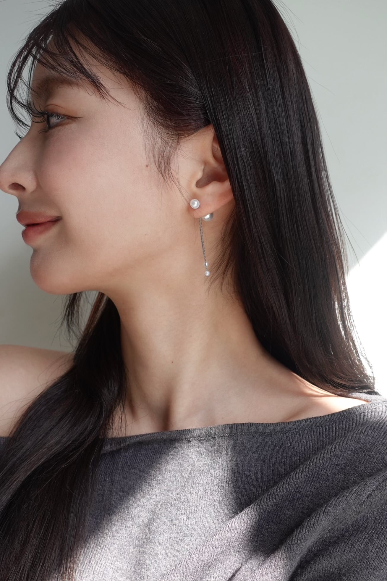 小澤 美里様 コラボ】Pearl Swing Chain Pierce | 金属アレルギー対応