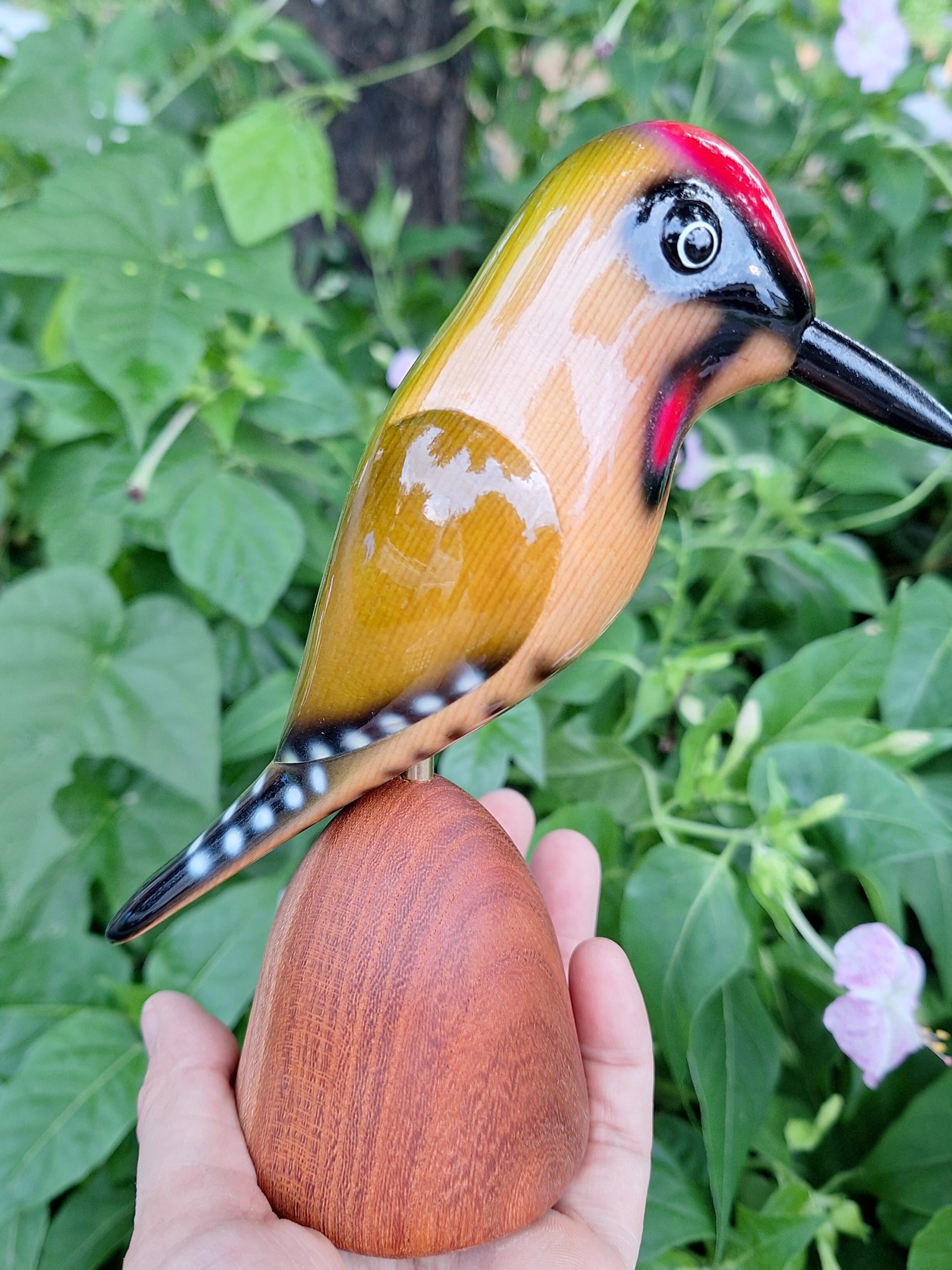 アオゲラ woodpecker | 工房西岡 woodcraft animals