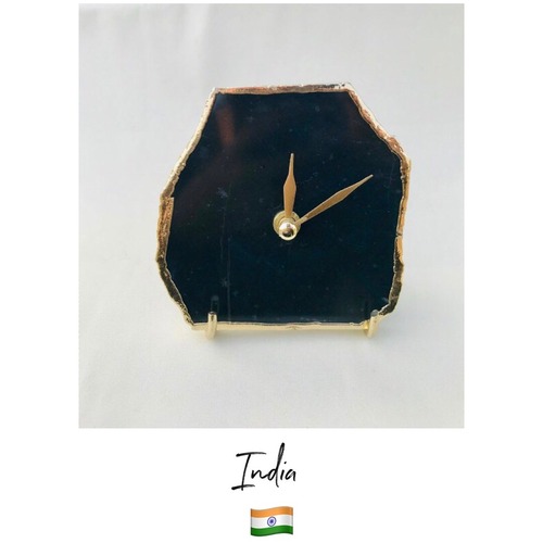 【Made in インド】天然石 ドゥルージー 時計 ⁑ Black agate clock
