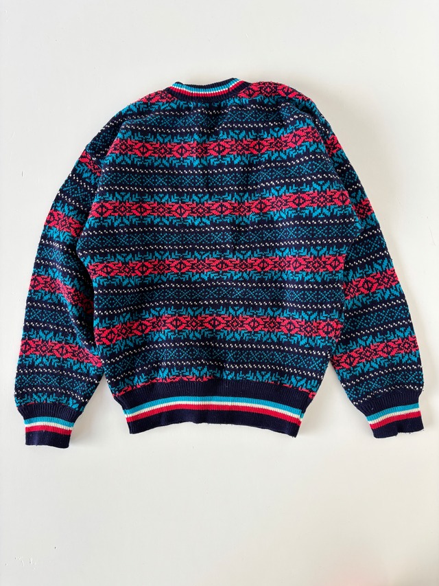 【6-7T相当・vintage】レトロ柄ニット