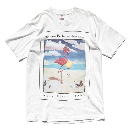 Vintage flamingo print T-shirt [American Booksellers Association] [1993s-] L WH