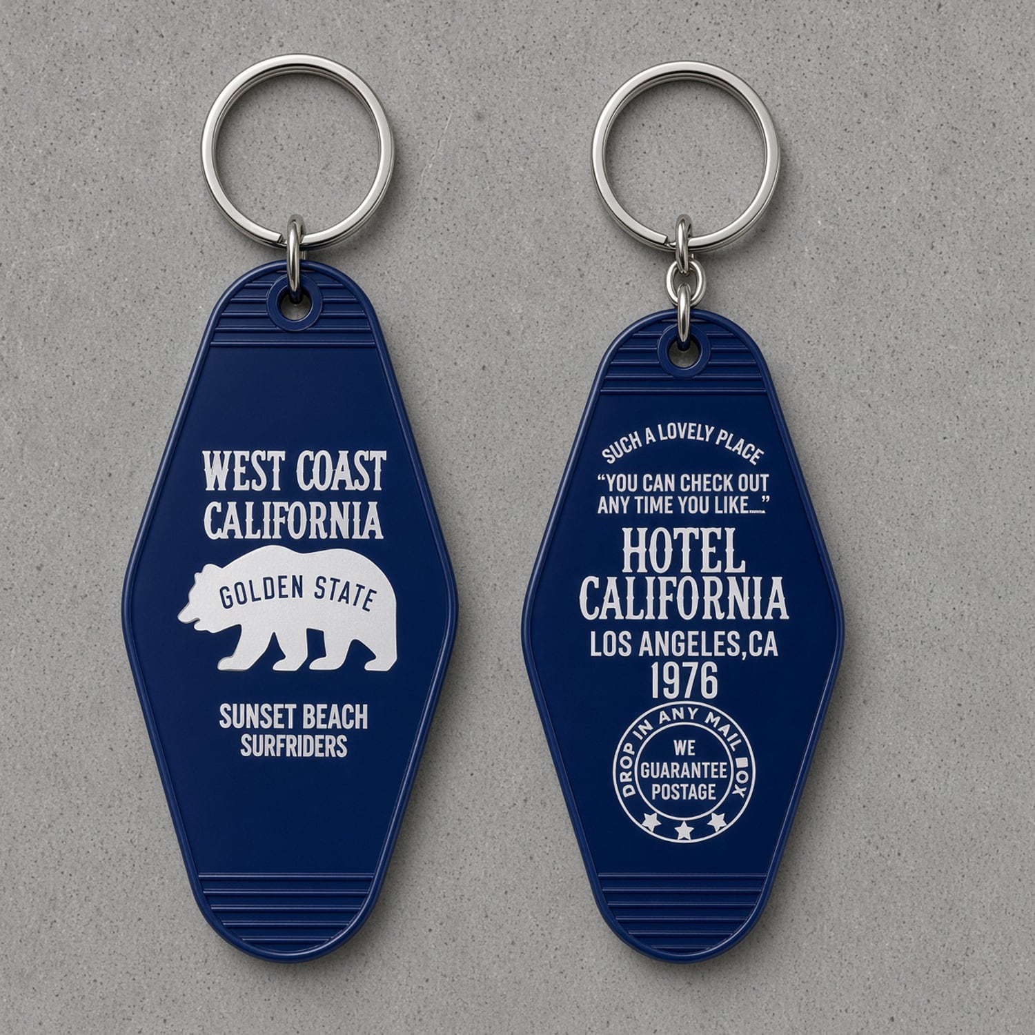 USA MOTEL KEYCHAIN WEST COAST CALIFORNIA|モーテルキーホルダー ホテルキータグ アメリカンレトロ カリフォルニア: USMO-047NV